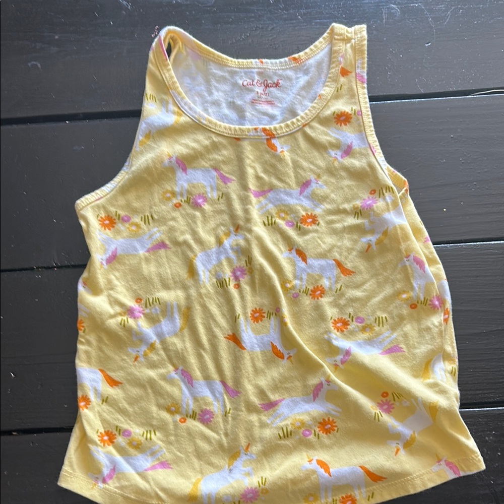 Cat & Jack Yellow Tank Top with Unicorn Print